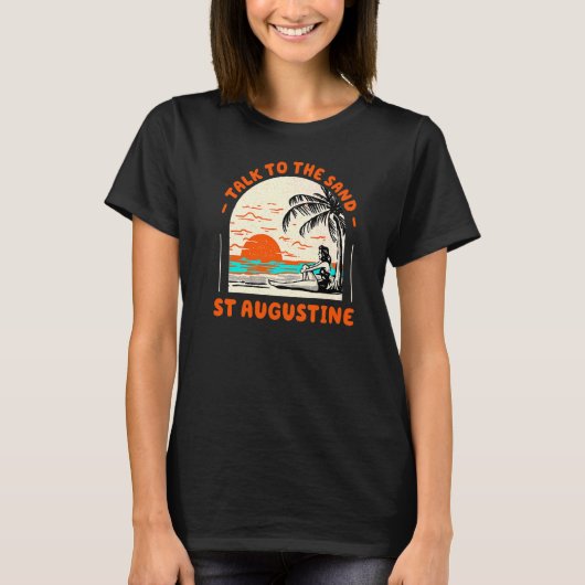 T-shirt Parlez Au Sand St Augustine Beach Floride Océan (Devant)
