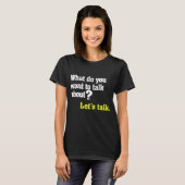 T-shirt Parlons Question sur sombre (Devant entier)