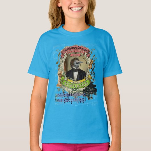 T-shirt Parodie animale de Schubert de compositeur de (Devant)