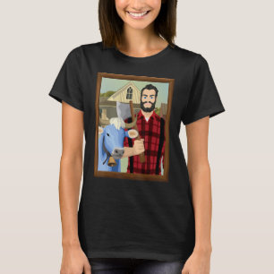 T-shirt Parodie d'American Gothic MN Paul Bunyan et Babe B