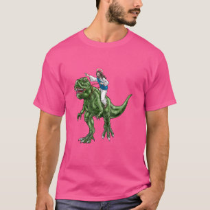 T-shirt Parodie Jesus équitation Dinosaur mème mignon Dino