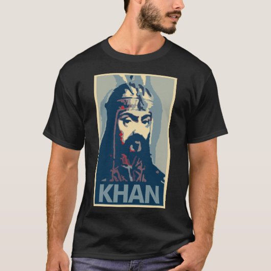 T-shirt Parodie politique d'affiche de Genghis Khan (Devant)