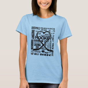 T-shirt Paroles de fan de hockey Logo noir