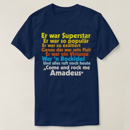 T-shirt Paroles de Rock Me Amadeus Falco (Design devant)