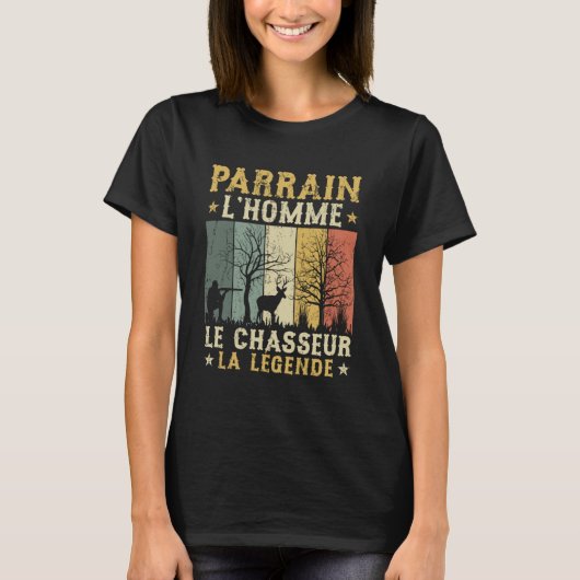 T-shirt Parrain Chasseur Parrain Chasseur Chasse Humour Fa (Devant)
