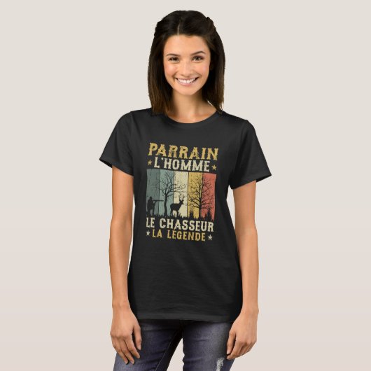 T-shirt Parrain Chasseur Parrain Chasseur Chasse Humour Fa (Devant entier)