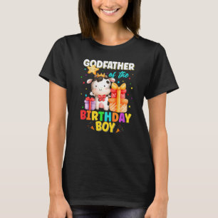 T-shirt Parrain De L'Anniversaire Boy Cow Farm Animaux Fam