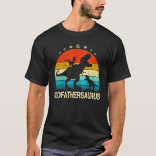 T-shirt Parrain Dinosaur Godfathersaurus 2 Deux Enfants Po