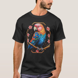 T-shirt Parroquet Artwork Fleurs de cerisiers Parro animal