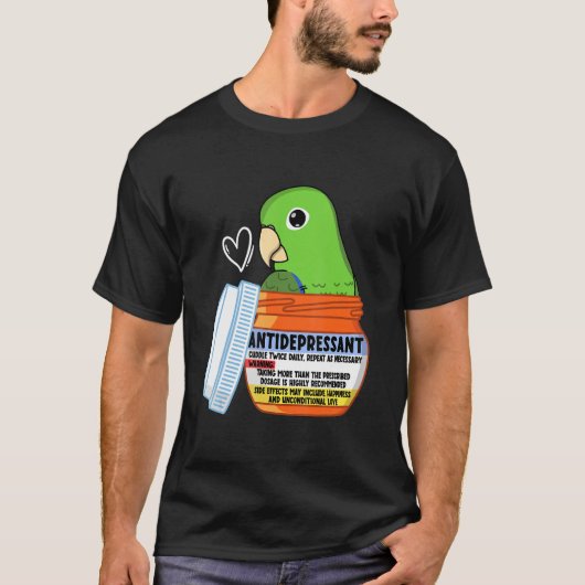 T-shirt Parroquet doux antidépresseur I Parrotlet vert (Devant)