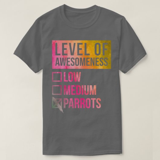 T-shirt Parrot Amusant Niveau Art Des Perroquets en Aquare (Design devant)