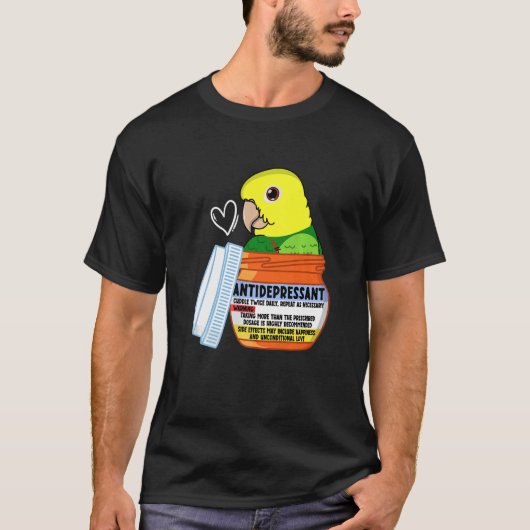T-shirt Parrot Antidépresseur Ier à double tête jaune (Devant)