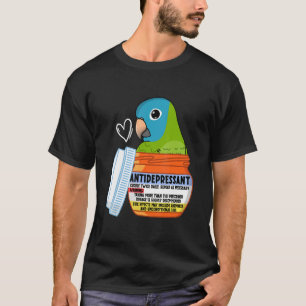T-shirt Parrot Antidépresseur Ier Conure couronné bleu