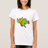 T-shirt Parrot as Hiker with Backpack (Devant)
