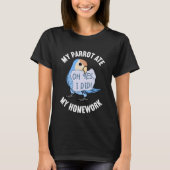 T-shirt Parrot Ate Mes devoirs Je Peach Face Blue Lovebird (Devant)
