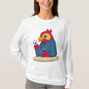 T-shirt Parrot au Poker avec cartes de Poker