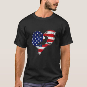 T-shirt Parrot Bird American Flag Heart Usa Patriotic Prid