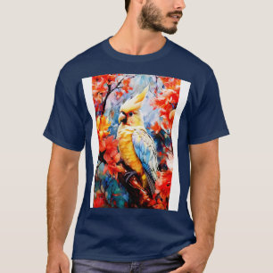 T-shirt Parrot Cockatiel peinture d'oiseau couleurs art Co