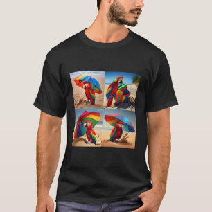 T-shirt Parrot coloré de plage