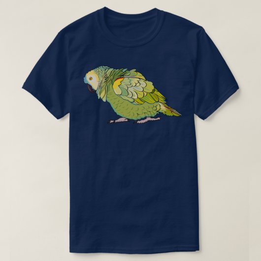 T-shirt Parrot d'Amazonie bleu feuilleté (Design devant)