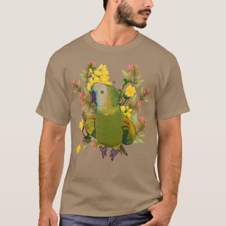 T-shirt Parrot d'Amazonie bleu floral