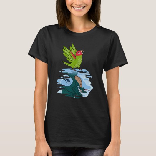 T-shirt Parrot & Dragon Reflection I Cherry headed Conure (Devant)