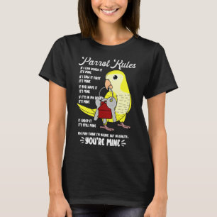T-shirt Parrot House Rules C'est à moi Jaune Moine Parakee