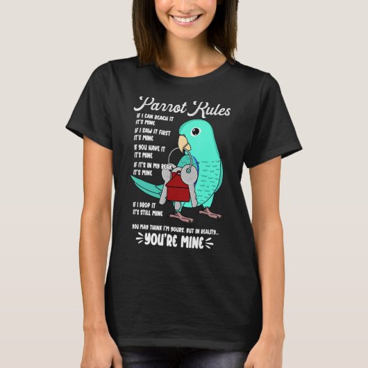 T-shirt Parrot House Rules C'est le mien I Turquoise Parro (Devant)