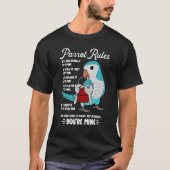 T-shirt Parrot House Rules It's Mine I Blue Monk Parakeet (Devant)