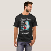 T-shirt Parrot House Rules It's Mine I Blue Monk Parakeet (Devant entier)