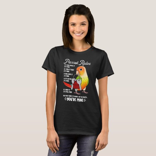 T-shirt Parrot House Rules It's Mine I Green Cheek Pineapp (Devant entier)