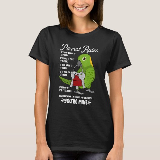 T-shirt Parrot House Rules It's Mine I Yellow-naped Amazon (Devant)