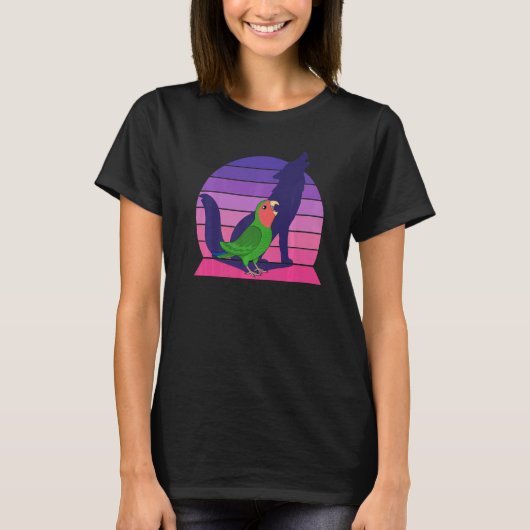T-shirt Parrot I Howling Wolf Je hurle Rosy face vert (Devant)