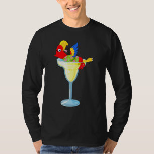 T-shirt Parrot Margarita Boire Verre Tropical Vacances