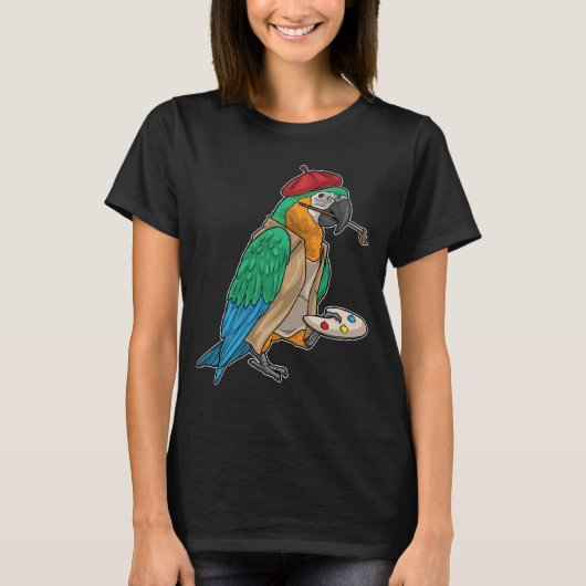 T-shirt Parrot Painter Paintbrush Painting (Devant)