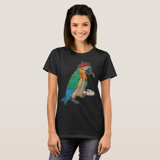 T-shirt Parrot Painter Paintbrush Painting (Devant entier)