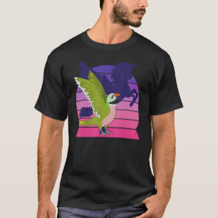 T-shirt Parrot Rétro I Aime Unicorne I Mustache Parakeet