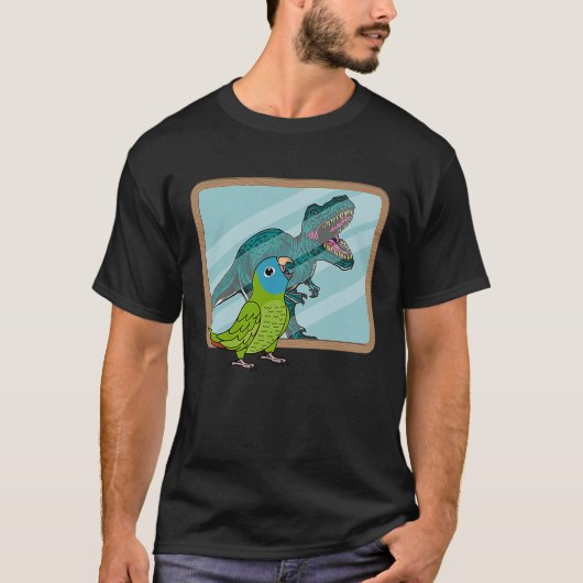 T-shirt Parrot & Rex Réflexion I Bleu couronné Conure (Devant)