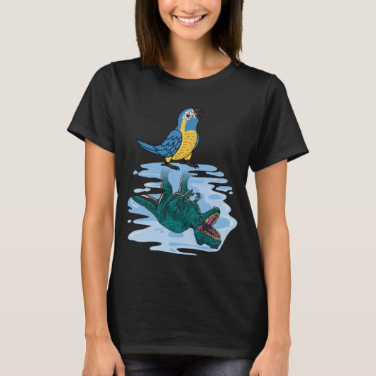 T-shirt Parrot & Rex Réflexion I Bleu gorge Macaw (Devant)