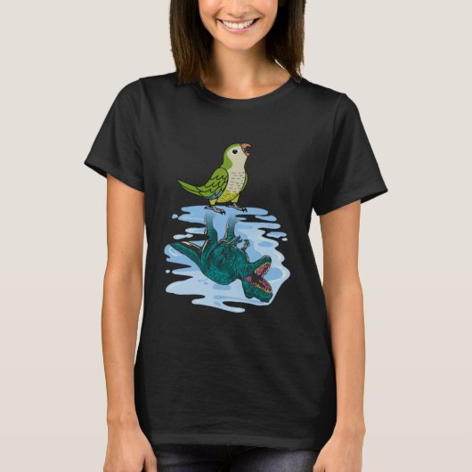 T-shirt Parrot & Rex Réflexion I Green Monk Parakeet Quak (Devant)