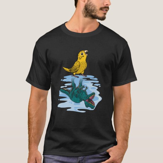 T-shirt Parrot & Rex Réflexion I Jaune Lutino Budgie Bud (Devant)