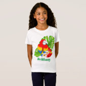T-Shirt Parrot Tropical mignon ajouter le nom (Devant entier)