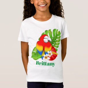 T-Shirt Parrot Tropical mignon ajouter le nom