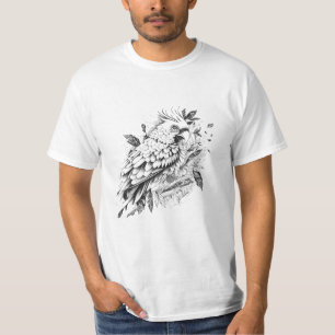 T-shirt Parrot Wild Animal Nature Illustration Art tatouag