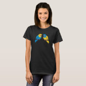 T-shirt parrots peace love couple (Devant entier)