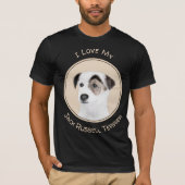 T-shirt Parson Jack Russell Terrier Peinture - Chien Art (Devant)