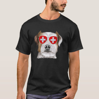 T-shirt Parson Russell Terrier Chien Suisse Drapeau Sungla