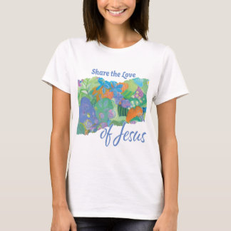 T-shirt Partagez l'Amour - de Jésus, avec mon design flora