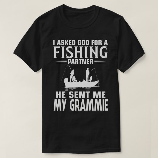 T-shirt Partenaire De Pêche Il M'A Envoyé MON GRAMMIE (Design devant)