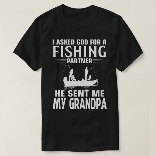 T-shirt Partenaire De Pêche Il M'A Envoyé MON GRANDPA (Design devant)